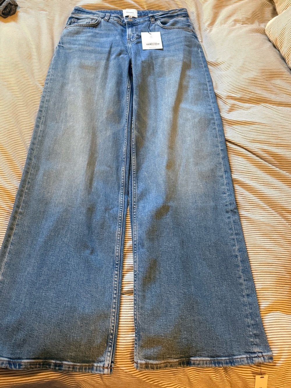 Reformation Greta super stretch low rise wide leg jeans in woods